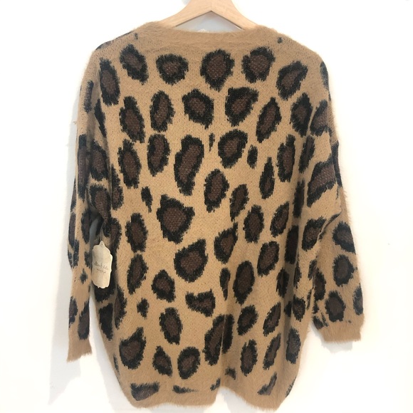 Altard' State Leopard Print Oversize Sweater M L - Picture 2 of 8